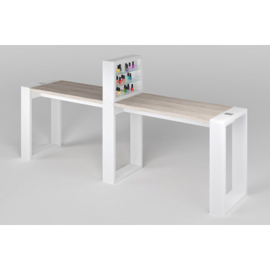 Двухместный маникюрный стол &quot;Matrix&quot; с подставкой для лаков